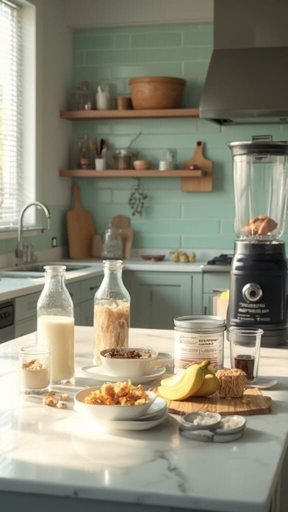 0 chocolate smoothie prep