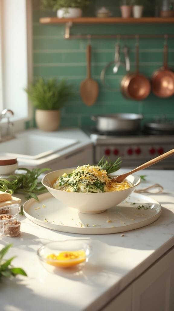 Savory Cheese, Spinach &Amp; Ham Muffins 4 0 food prep kitchen eggs