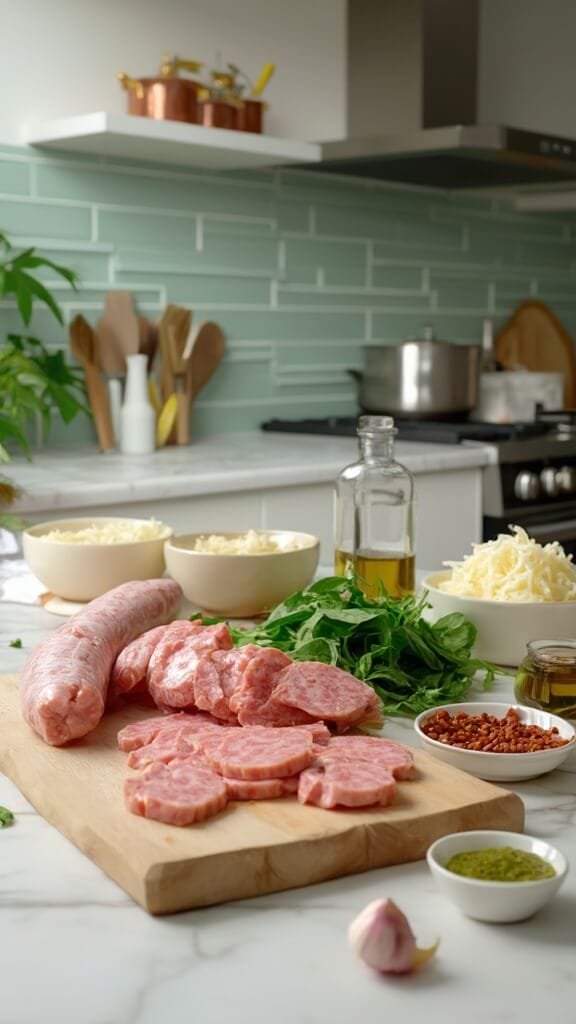 Sausage &Amp; Spinach Skillet 3 0 fresh sausage prep ingredients