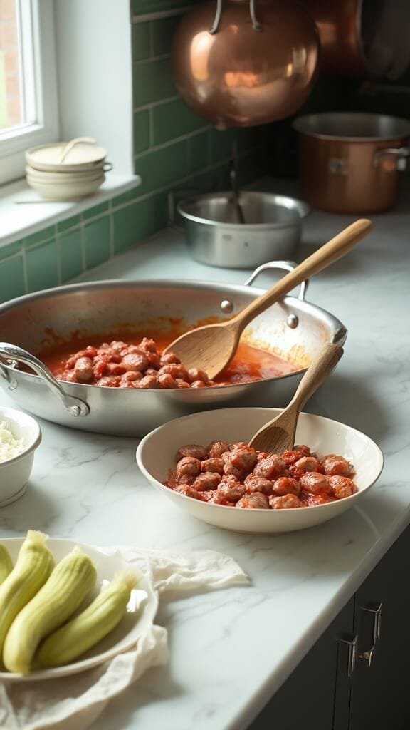 0 italian sausage zucchini prep