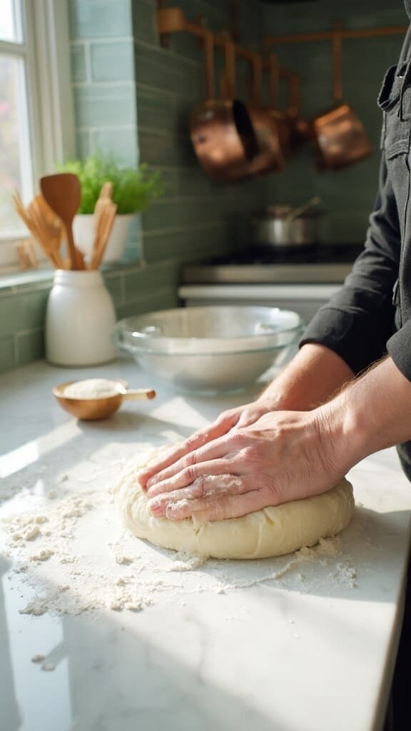 0 kneading dough marble counter