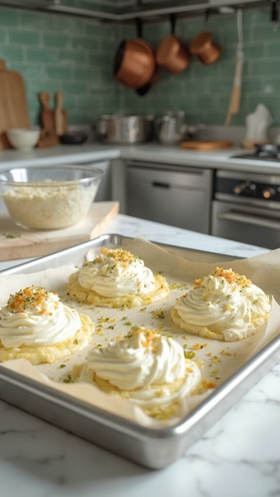 Cloud Eggs: Fluffy Whipped Egg Whites With Golden Yolk Nests 5 0 meringue nests prep