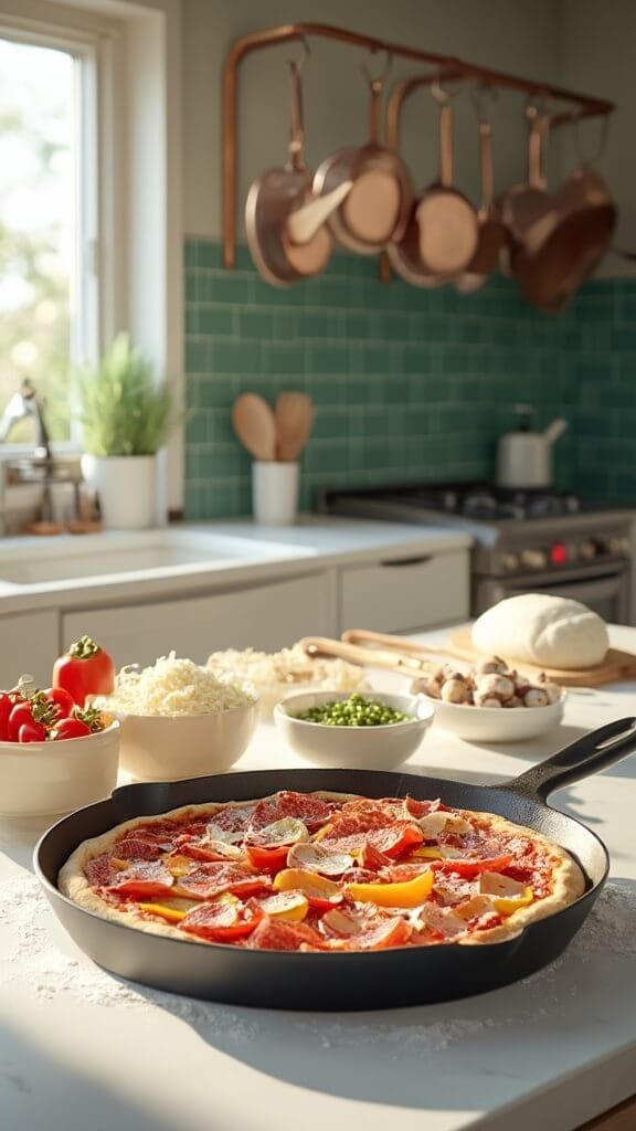 0 modern pizza prep kitchen