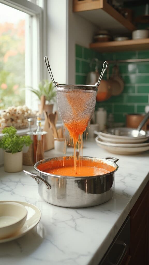 0 orange bisque straining