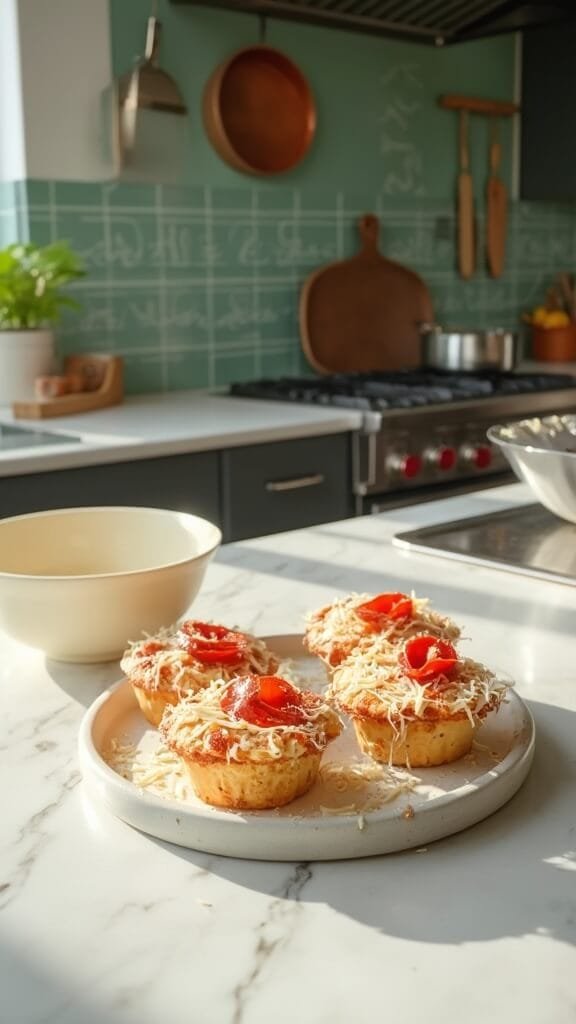 Pizza Egg Muffins 6 0 pepperoni mozzarella muffins prep