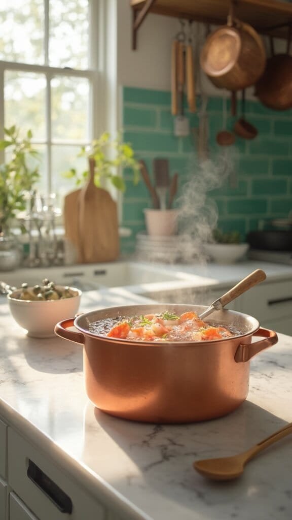 0 simmering shrimp stock