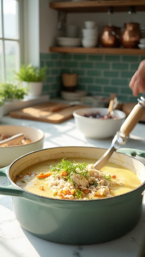 1 creamy chicken rice soup