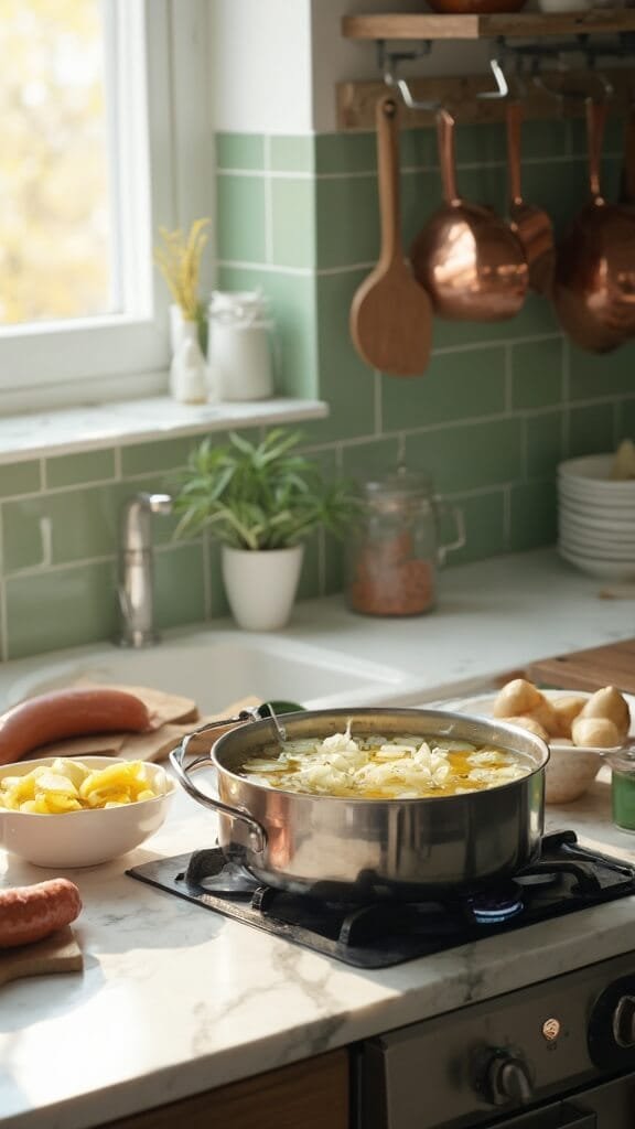 Caldo Verde (Portuguese Kale &Amp; Sausage Soup) 4 1 sausage potato prep