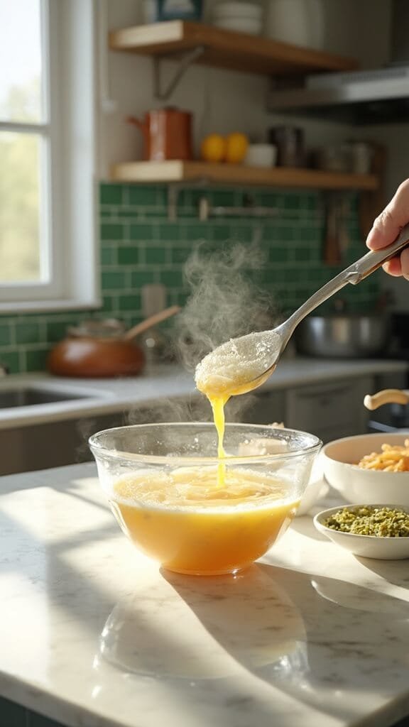 1 tempering eggs steam