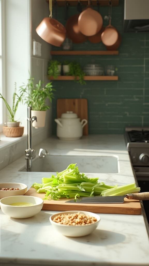 Celery Sticks With Cream Cheese &Amp; Nuts 4 0 celery walnut prep