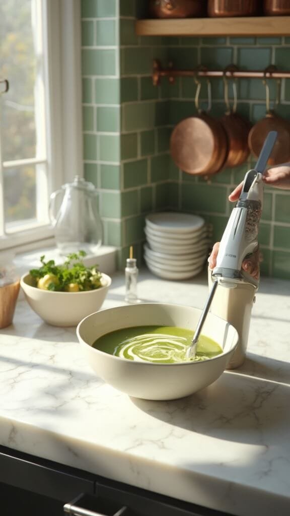 0 creamy green soup prep