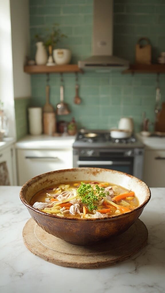 0 duck noodle soup served