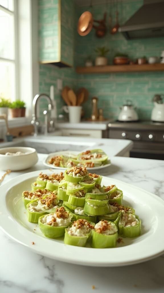 Celery Sticks With Cream Cheese &Amp; Nuts 7 0 filled celery platter