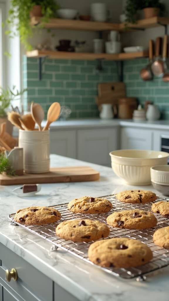 0 freshly baked chocolate chip cookies