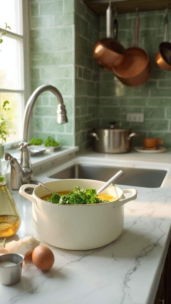 0 golden kale soup prep