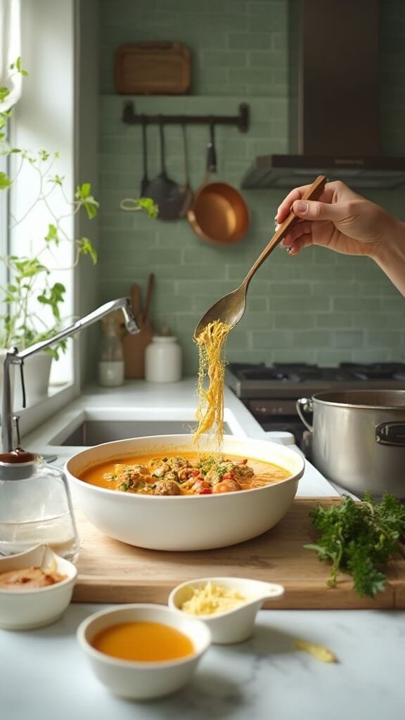 0 pasta meatball soup