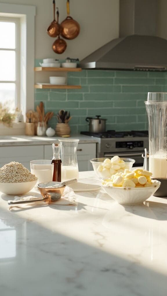 0 protein banana smoothie prep