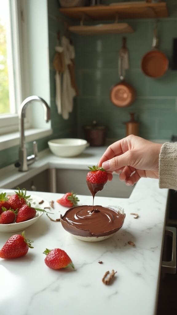 Protein Chocolate-Dipped Strawberries 6 0 protein chocolate strawberry dip