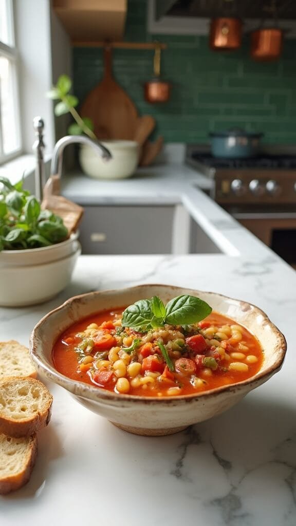 0 rustic minestrone soup