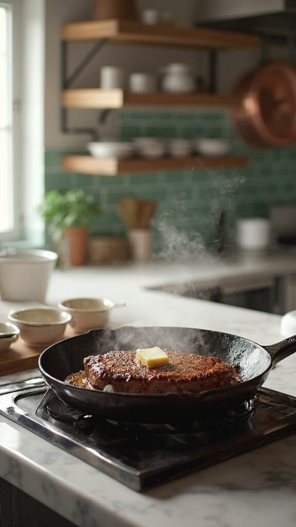 Classic Steak &Amp; Eggs Recipe 4 0 searing steak kitchen hero