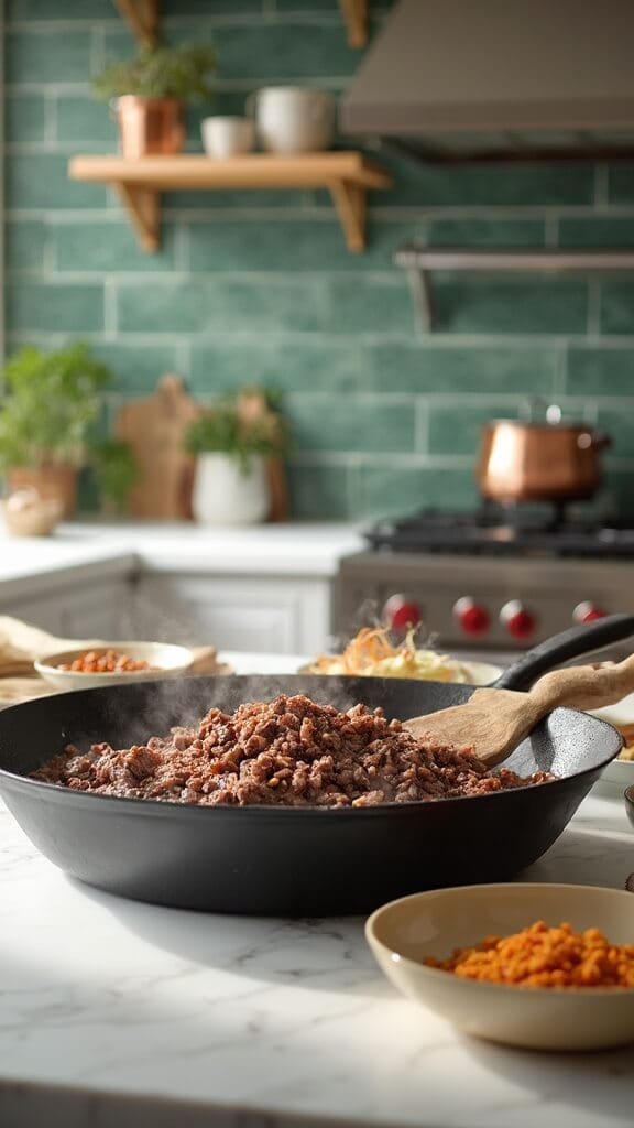 1 browning beef skillet prep