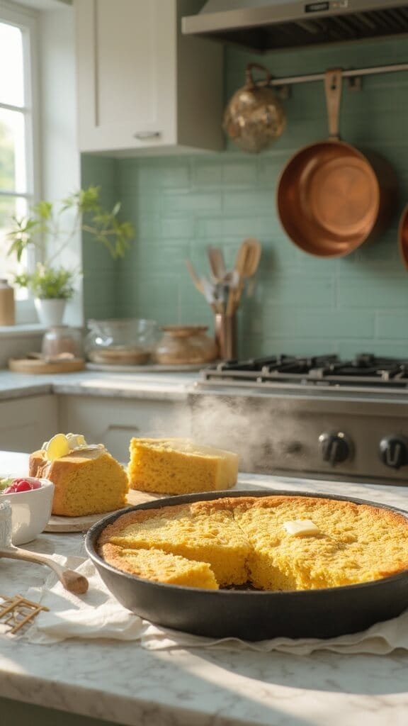 Classic Skillet Cornbread Recipe 7 1 cornbread skillet melting butter