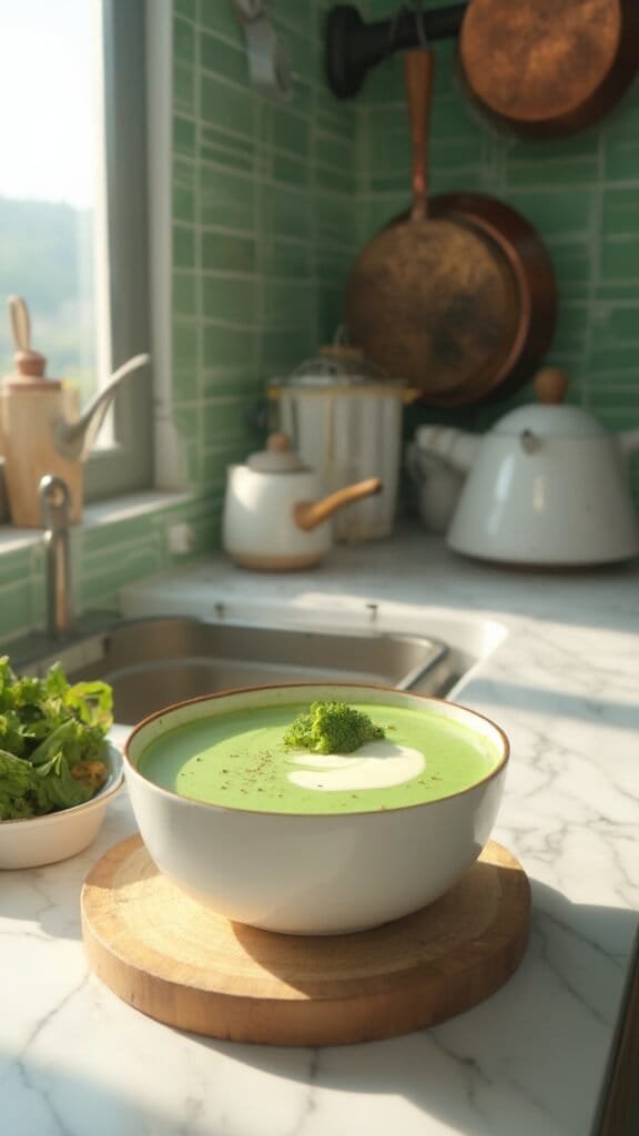 1 green broccoli soup marble