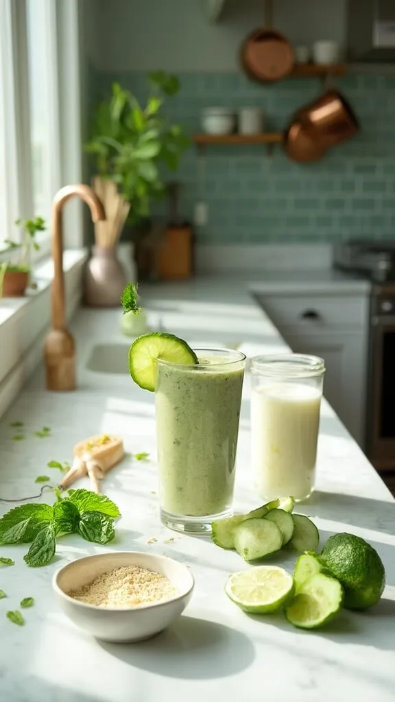 Mint Cucumber Protein Smoothie - A Refreshing High-Protein Drink 3 1 healthy protein smoothie ingredients