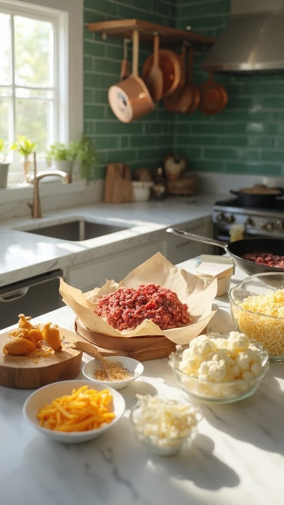 1 keto cauliflower ingredients prep