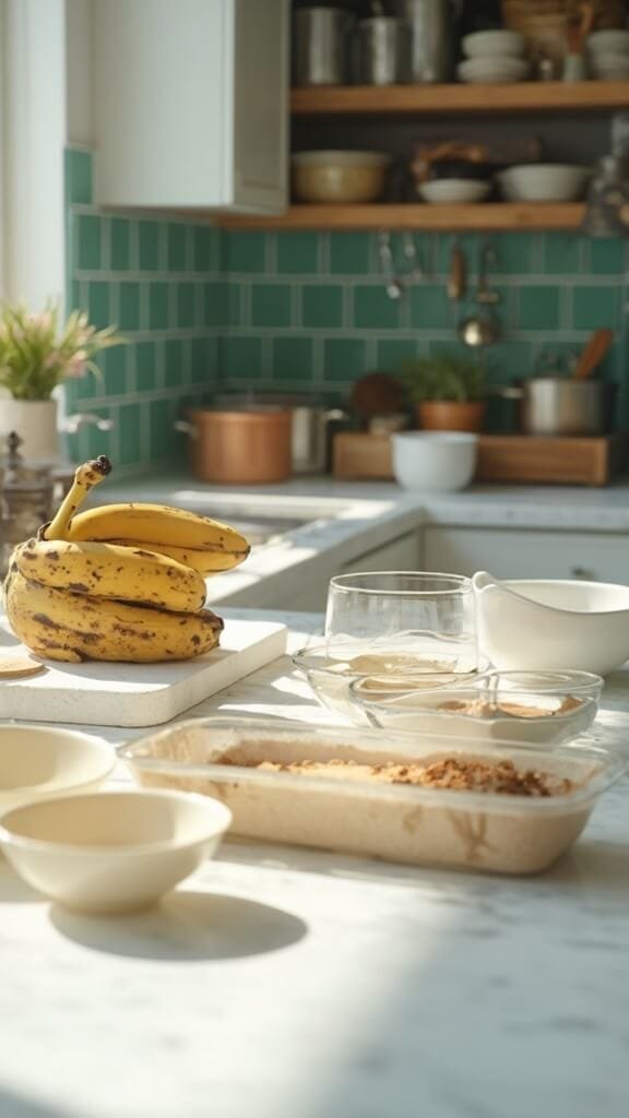 1 protein banana bread prep